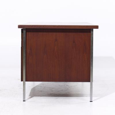 Florence Knoll Florence Knoll Mid Century Walnut and Chrome Executive Desk