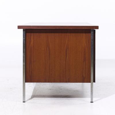 Florence Knoll Florence Knoll Mid Century Walnut and Chrome Executive Desk