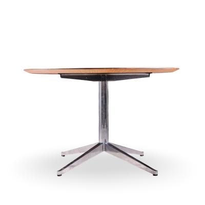 Florence Knoll Florence Knoll Mid Century Walnut and Chrome Oval Dining Table