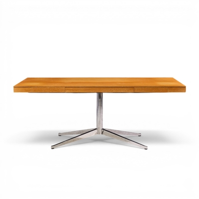 Florence Knoll Florence Knoll Mid Century Walnut and Chrome Partner Desk