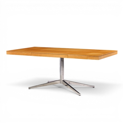 Florence Knoll Florence Knoll Mid Century Walnut and Chrome Partner Desk