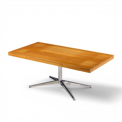 Florence Knoll Florence Knoll Mid Century Walnut and Chrome Partner Desk