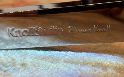 Florence Knoll Florence Knoll Oval Carrara Marble Dining Table Signed Stainless Steel Base