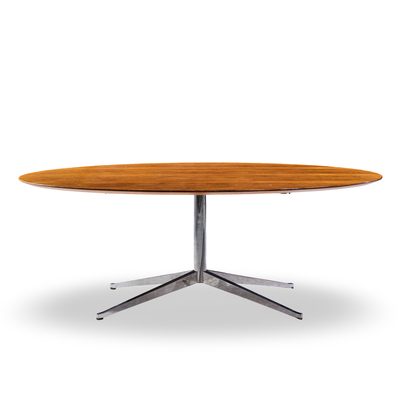 Florence Knoll Florence Knoll Oval Top Rosewood and Chrome Dining Table