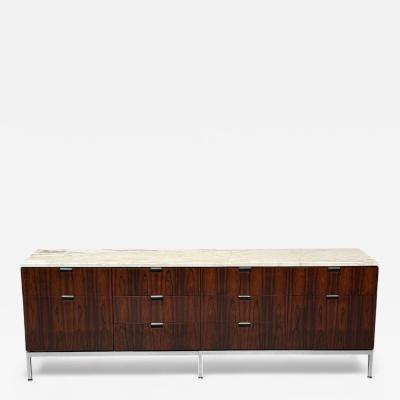 Florence Knoll Florence Knoll Rosewood Chrome Marble Sideboard USA 1960s