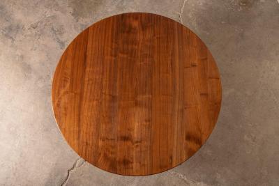 Florence Knoll Florence Knoll Round Parallel Bar Coffee Table in Solid Walnut and Steel