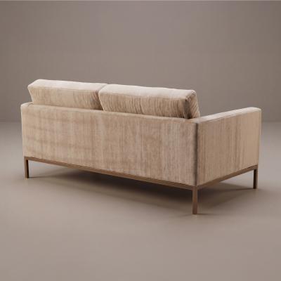 Florence Knoll Florence Knoll Settee Loveseat in Limani Mohair Brushed Bronze