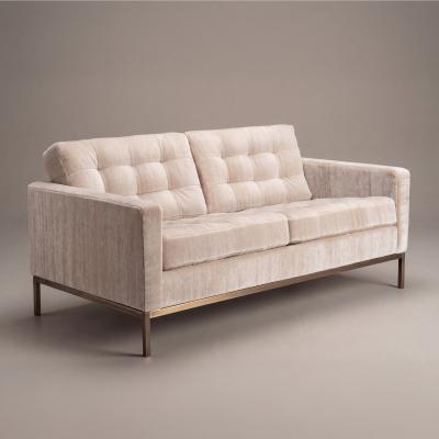 Florence Knoll Florence Knoll Settee Loveseat in Limani Mohair Brushed Bronze