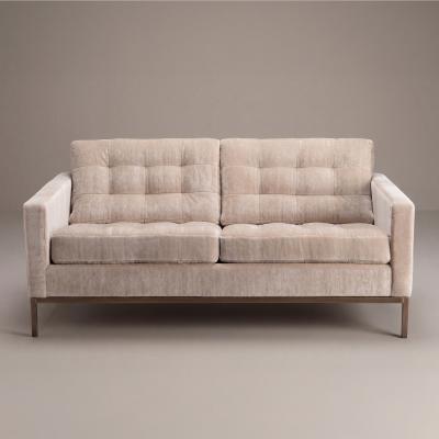 Florence Knoll Florence Knoll Settee Loveseat in Limani Mohair Brushed Bronze