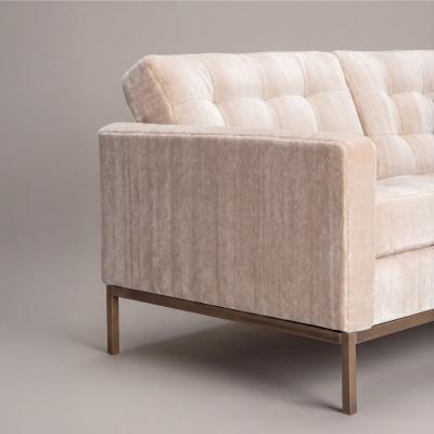 Florence Knoll Florence Knoll Settee Loveseat in Limani Mohair Brushed Bronze