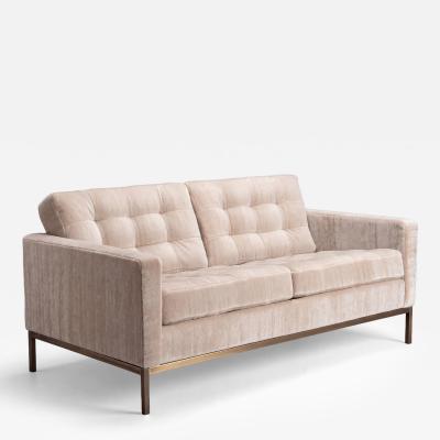 Florence Knoll Florence Knoll Settee Loveseat in Limani Mohair Brushed Bronze