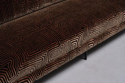 Florence Knoll Florence Knoll Sofa in Patterned Dedar Jacquard Velvet De Coene Belgium 1950s