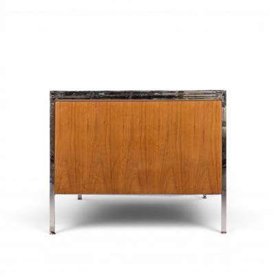 Florence Knoll Florence Knoll Style Mid Century Chrome and Walnut Executive Desk