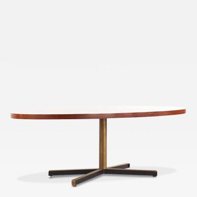 Florence Knoll Florence Knoll Style Mid Century Rosewood and Brass Dining Table