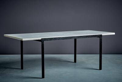 Florence Knoll Florence Knoll T Angle Coffee table with white Marble Top for Knoll