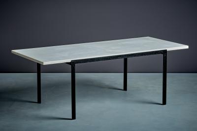 Florence Knoll Florence Knoll T Angle Coffee table with white Marble Top for Knoll