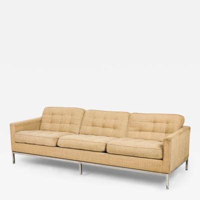 Florence Knoll Florence Knoll for Knoll International 3 Seated Beige Upholstered Sofa
