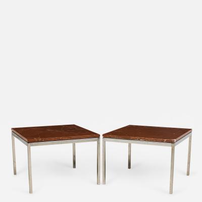 Florence Knoll Florence Knoll for Knoll International American Brown Marble End Side Tables