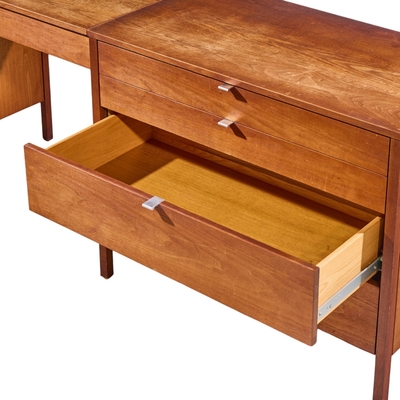 Florence Knoll Florence Knoll for Knoll Mid Century Walnut 3 Piece Vanity Set
