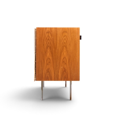 Florence Knoll Florence Knoll for Knoll Model 116 Walnut and Cane Sliding Door Credenza