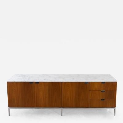 Florence Knoll Free Standing Credenza with Carrara Marble Top by Florence Knoll for Knoll