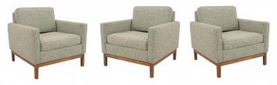 Florence Knoll Gray Wood 4 Piece Living Room Set