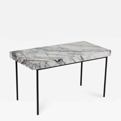 Florence Knoll Italian Marble Top and Iron Side Table