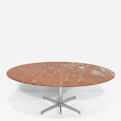 Florence Knoll Italian Rosso Alicante Marble Top Dining or Conference Table