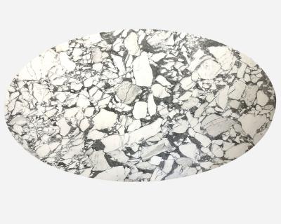 Florence Knoll Large oval table in marble and chrome by Florence Knoll Knoll Intl US circa 1961