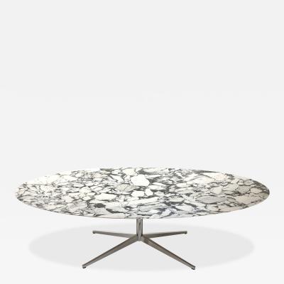 Florence Knoll Large oval table in marble and chrome by Florence Knoll Knoll Intl US circa 1961