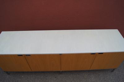 Florence Knoll Oak Credenza with Marble Top by Florence Knoll for Knoll