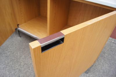 Florence Knoll Oak Credenza with Marble Top by Florence Knoll for Knoll