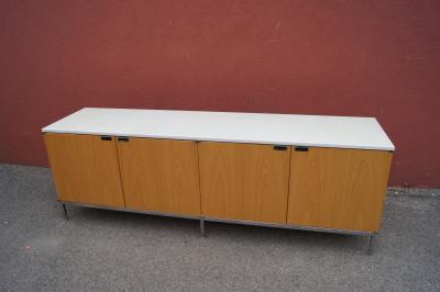 Florence Knoll Oak Credenza with Marble Top by Florence Knoll for Knoll