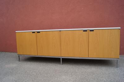 Florence Knoll Oak Credenza with Marble Top by Florence Knoll for Knoll