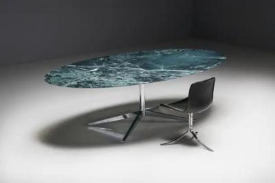 Florence Knoll Oval Green Marble Dining Table by Florence Knoll United States 1960s