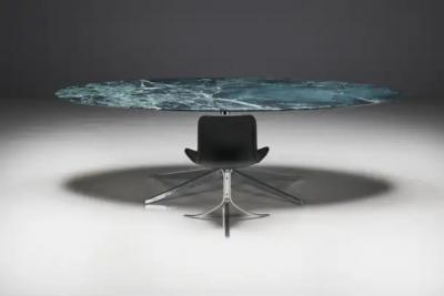 Florence Knoll Oval Green Marble Dining Table by Florence Knoll United States 1960s