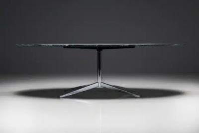 Florence Knoll Oval Green Marble Dining Table by Florence Knoll United States 1960s