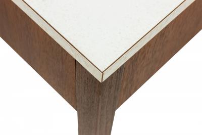 Florence Knoll Pair Of Florence Knoll White Laminate And Walnut Square Nightstands End Tables