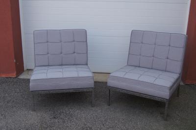 Florence Knoll Pair of Armless Lounge Chairs by Florence Knoll for Knoll