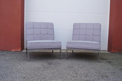 Florence Knoll Pair of Armless Lounge Chairs by Florence Knoll for Knoll