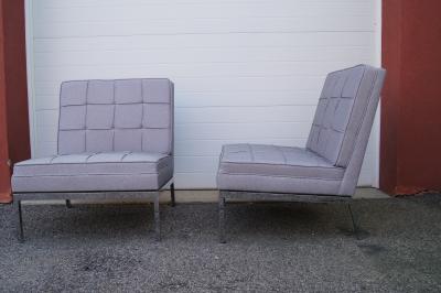 Florence Knoll Pair of Armless Lounge Chairs by Florence Knoll for Knoll