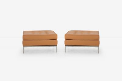 Florence Knoll Pair of Florence Knoll Leather Ottomans 1965
