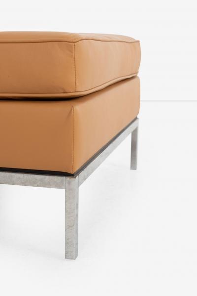 Florence Knoll Pair of Florence Knoll Leather Ottomans 1965