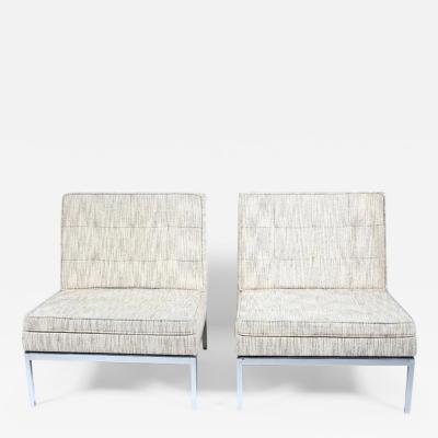 Florence Knoll Pair of Florence Knoll Model 65 Chrome Slipper Lounge Chairs 1973
