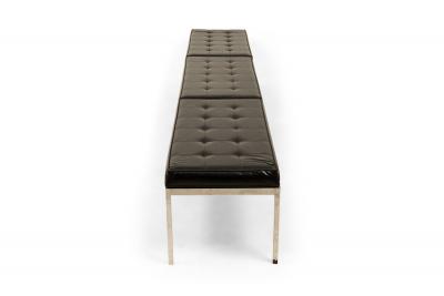 Florence Knoll Pair of Florence Knoll for Knoll International Black Leather Museum Benches