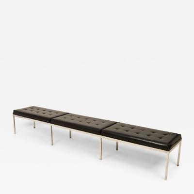 Florence Knoll Pair of Florence Knoll for Knoll International Black Leather Museum Benches