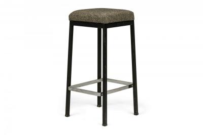 Florence Knoll Pair of Florence Knoll for Knoll International Black and Silver Bar Stools