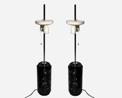 Florence Knoll Pair of black marble lamps with sliding shade by F Knoll Knoll Intl circa 1960