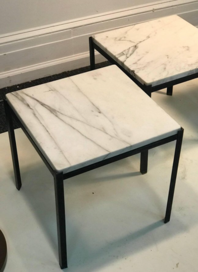 Florence Knoll Set of Nesting Tables with Marble Tops in the Manner of Florence Knoll