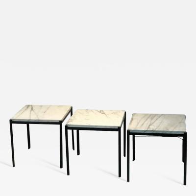 Florence Knoll Set of Nesting Tables with Marble Tops in the Manner of Florence Knoll